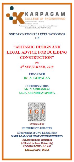 Workshop on Aseismic Design and Legal Advice for Building Construction 2018